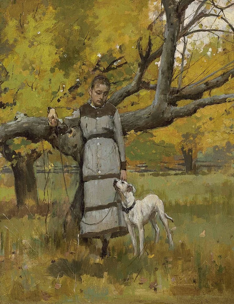 Giovane donna con cane